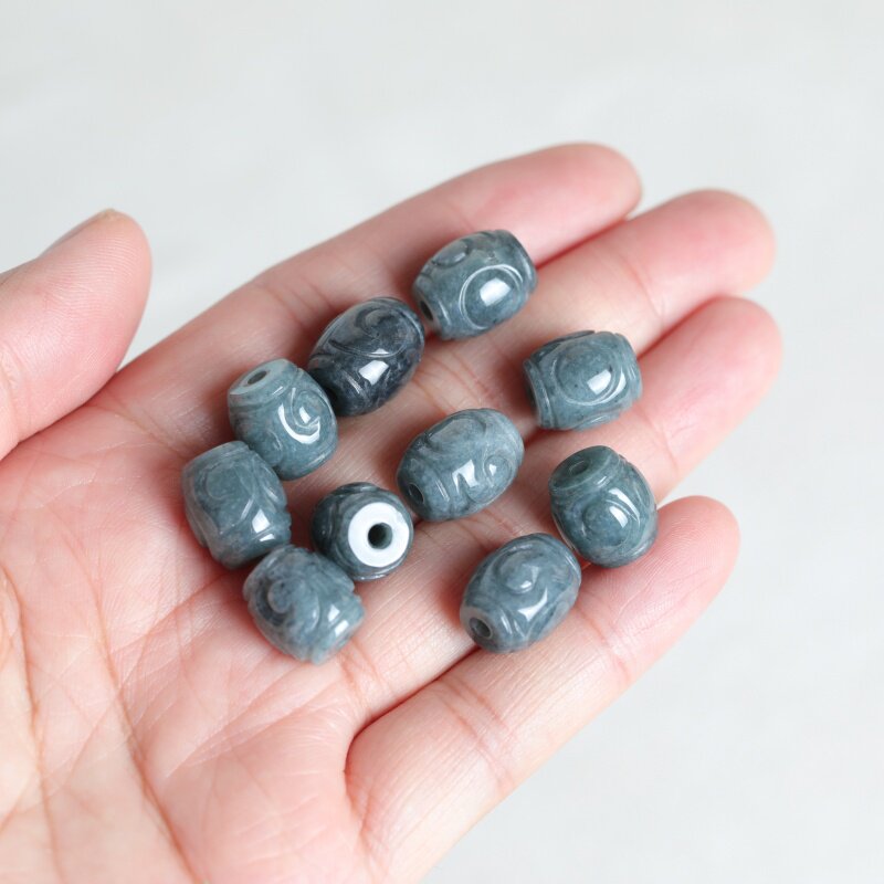 Men'S Fashion Accessories - 5PC Natural Blue Water Jade Ripple