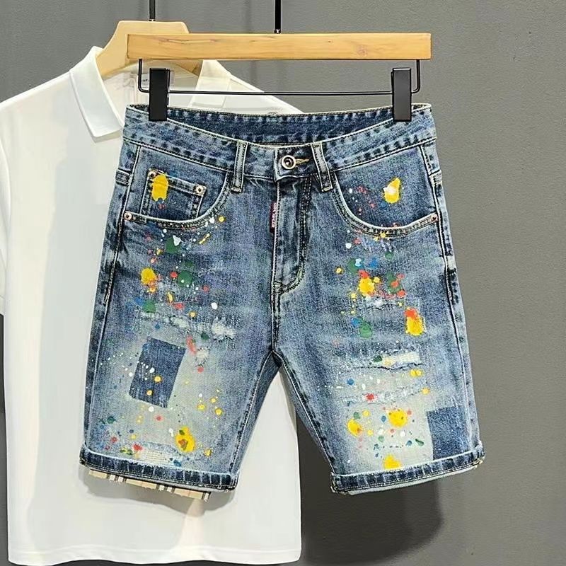 Xl Men'S Fashion - Men's Short Jeans Pants Graffiti Slim