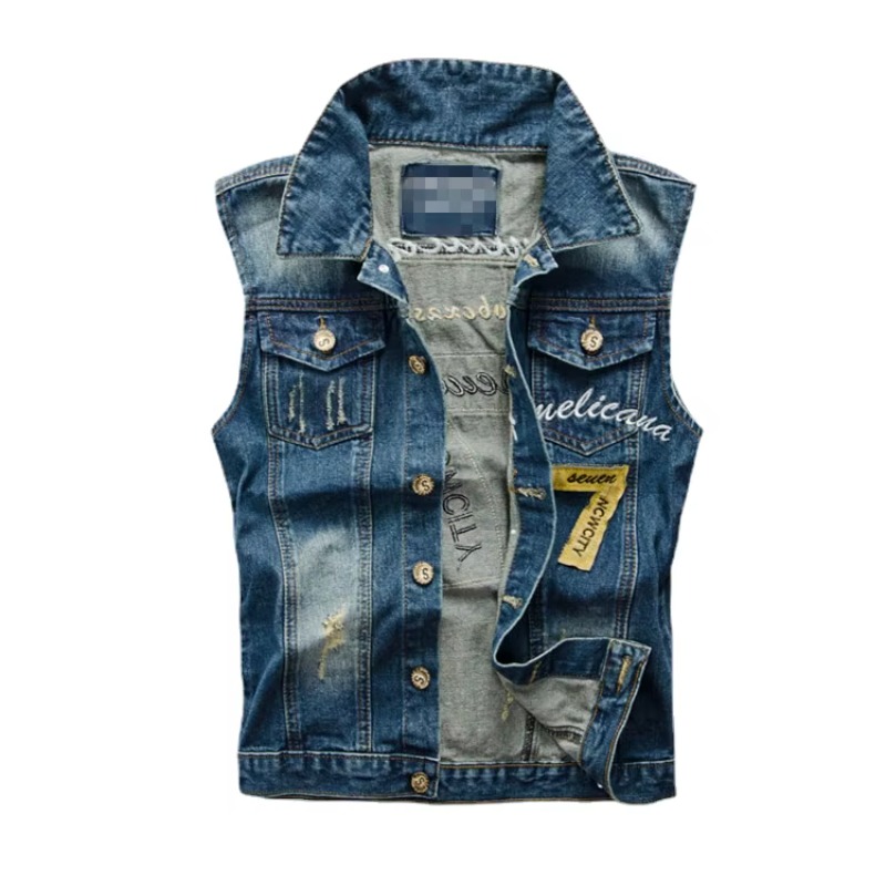 Men'S Fashion Vest With Jeans - Nam Slim Denim Áo Áo Mới