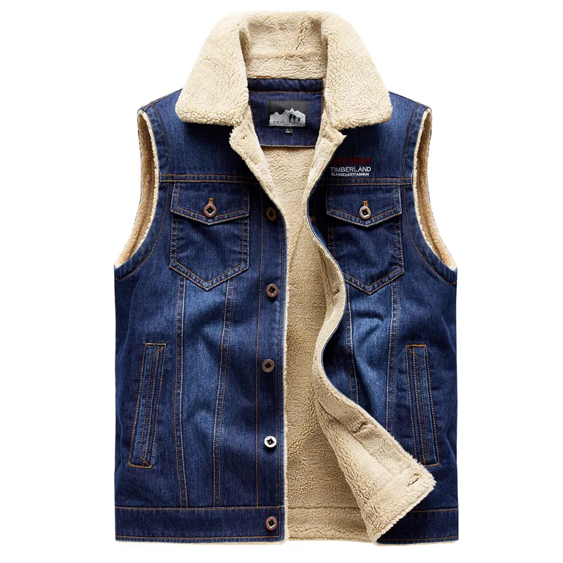Men'S Fashion Vest With Jeans - Men New Fashion Denim Waistcoat Winter