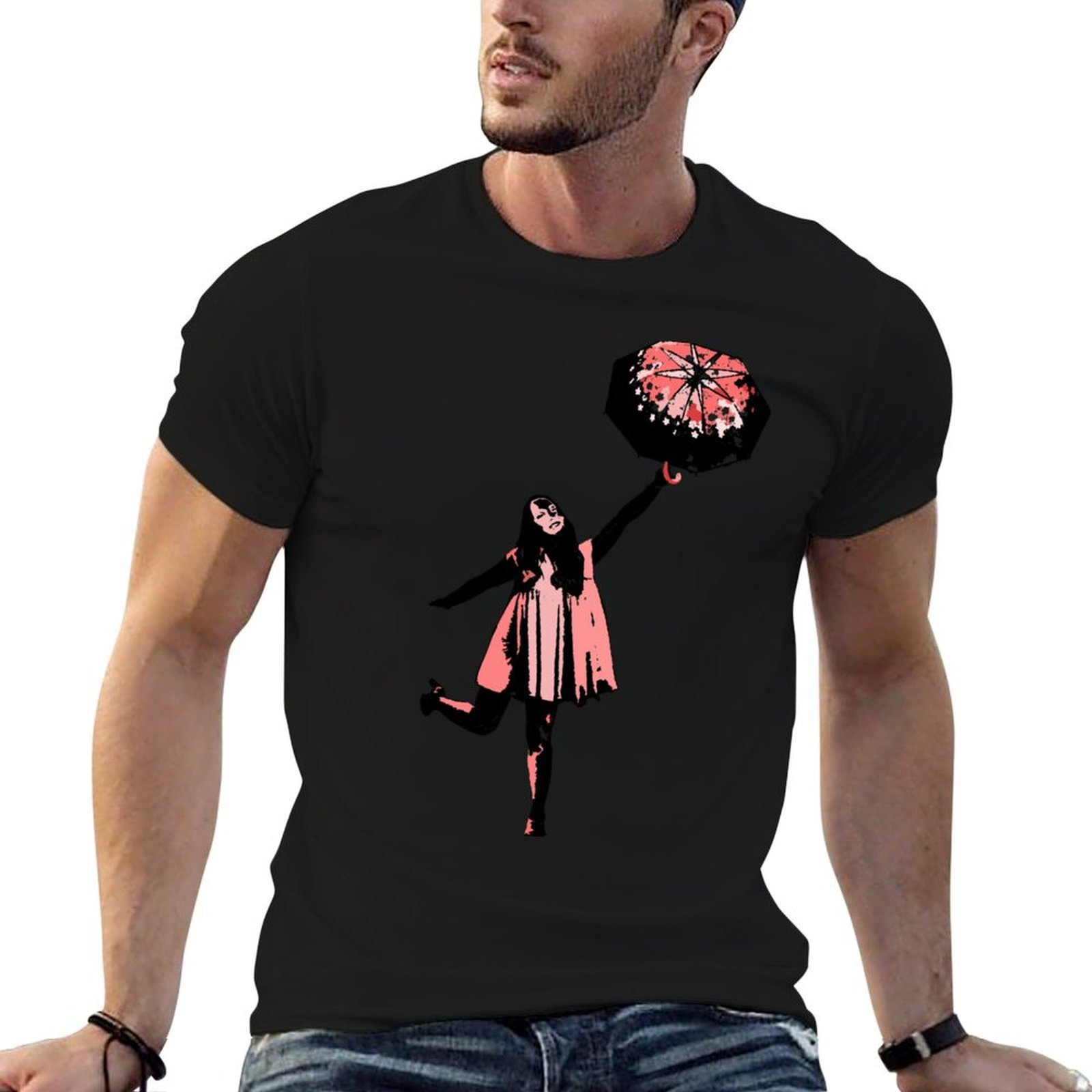 Men'S Fashion Umbrella - Pink Umbrella T-Shirt anime clothes valentines