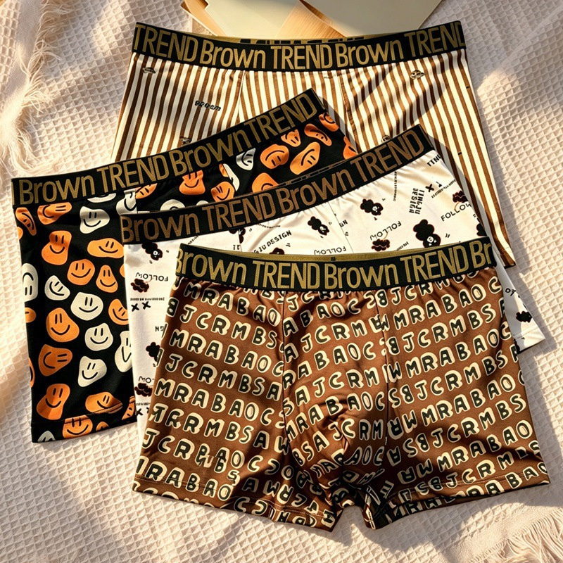 Men'S Fashion Lk - 4PCS! Men's Underwear! Printed Personality cartoon