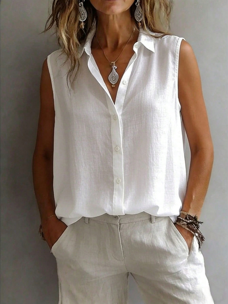 Men'S Fashion For 70 Year Old - Fashionable and Elegant Sleeveless Collared Shirt