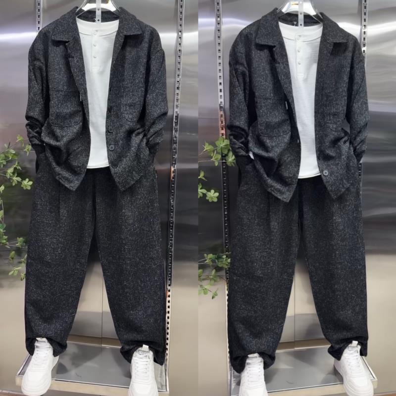 Men Lapel Shirt Suit Loose Str - đánh giá và giá Men'S Fashion Loose Pants