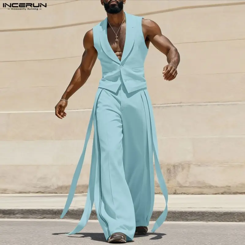 INCERUN Men Sets Solid Color V - đánh giá và giá Mens Fashion Casual 2026