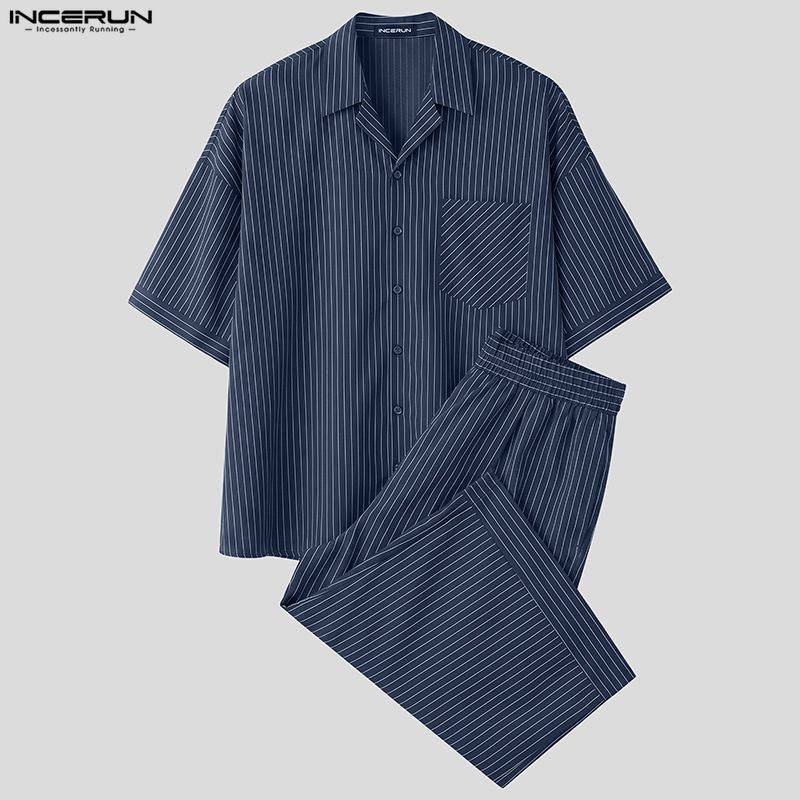 INCERUN Men Striped Sets Loose - đánh giá và giá Men'S Fashion Loose Pants