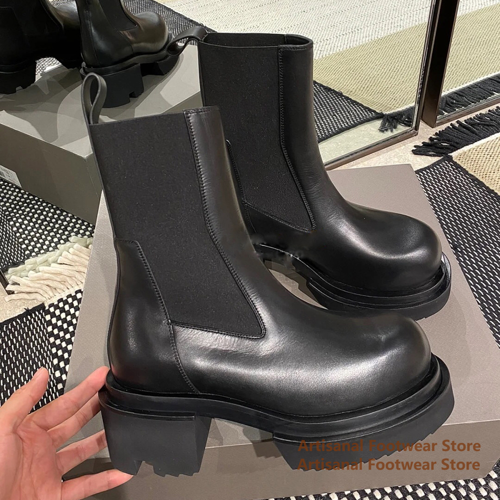 Cowhide Thick-Soled Men's Boot - đánh giá và giá Mens Fashion Show