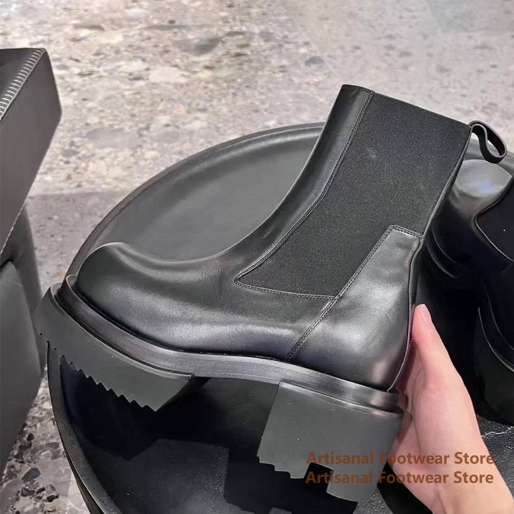 Cowhide Thick-Soled Men's Boot - đánh giá và giá Mens Fashion Show