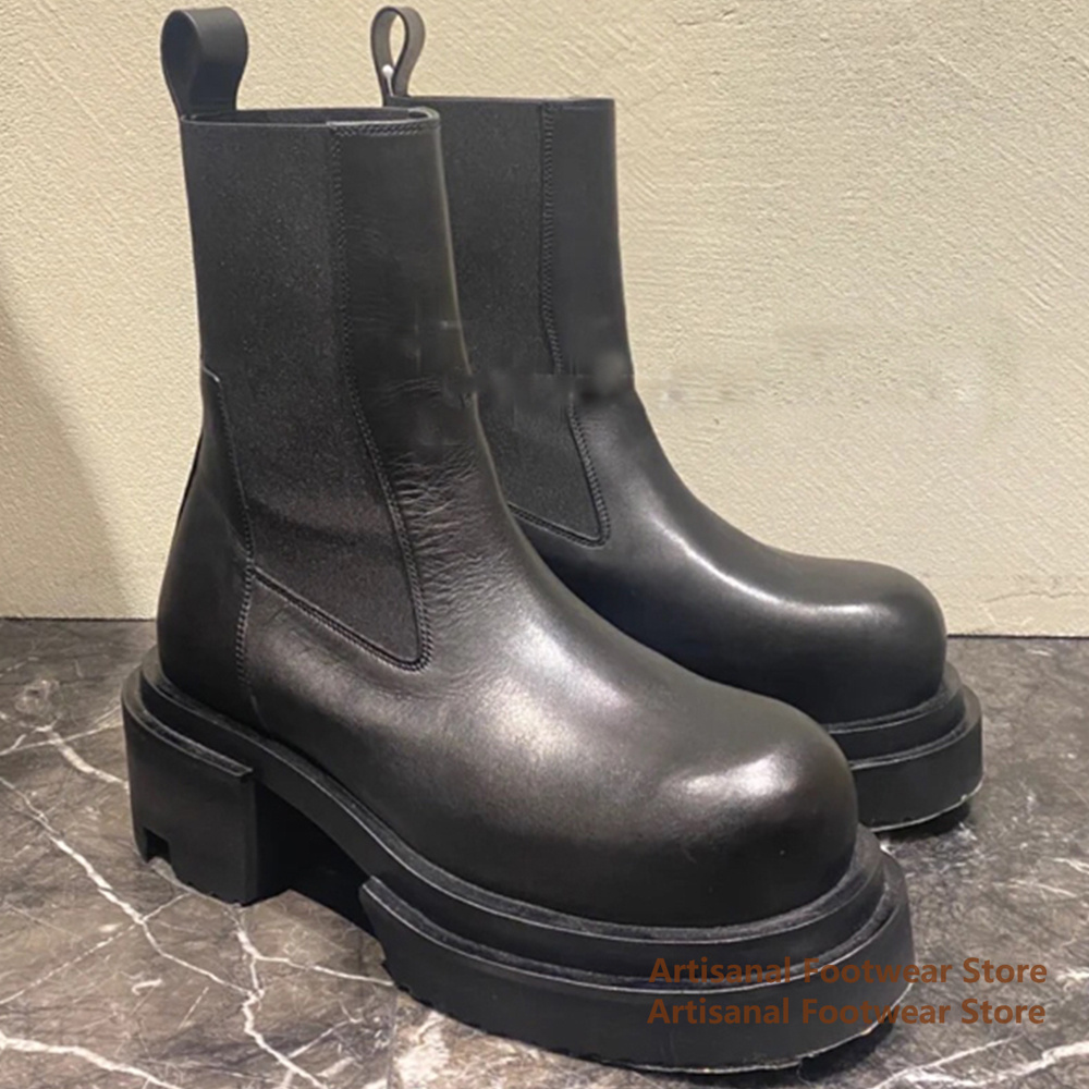 Cowhide Thick-Soled Men's Boot - đánh giá và giá Mens Fashion Show