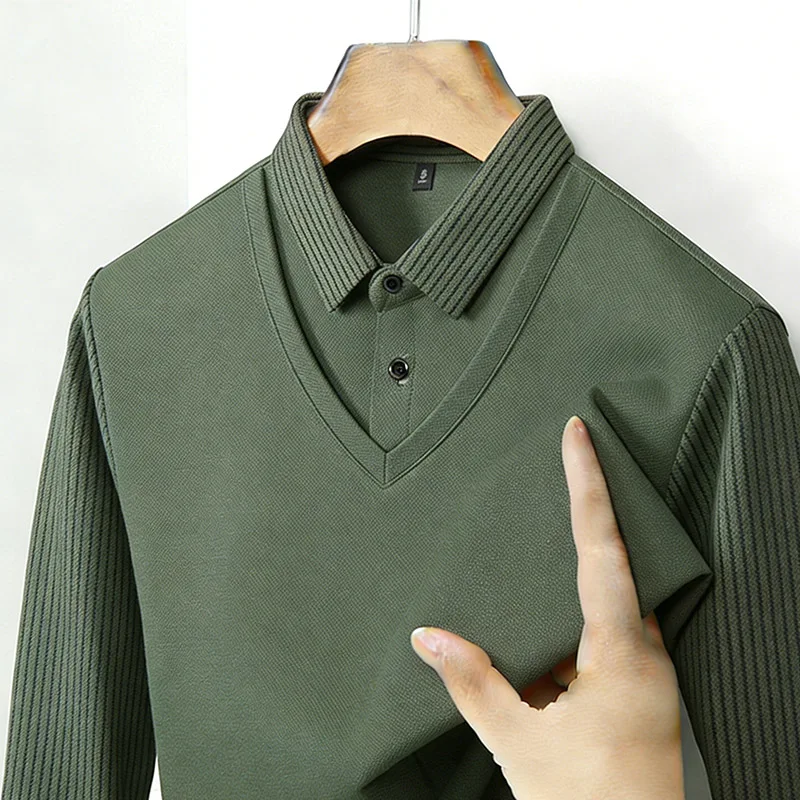 Men's Fake Two Piece Shirt Col - đánh giá và giá Mens Fashion Style
