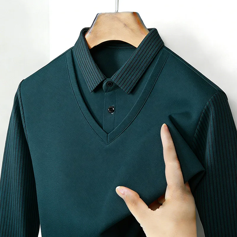 Men's Fake Two Piece Shirt Col - đánh giá và giá Mens Fashion Style
