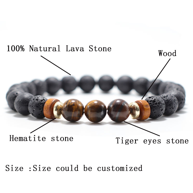 Natural 8mm Lava Stone Bracele - đánh giá và giá Amazon Men'S Fashion