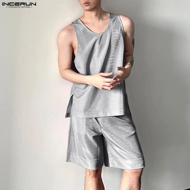 INCERUN Men's Sets Shiny Solid - đánh giá và giá Mens Fashion Casual 2026