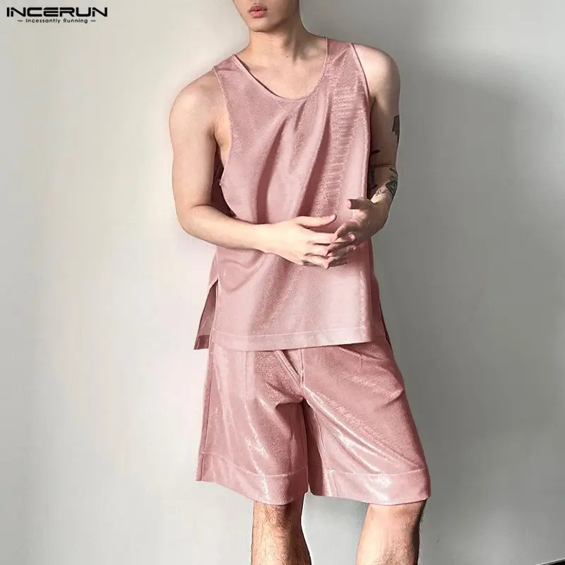 INCERUN Men's Sets Shiny Solid - đánh giá và giá Mens Fashion Casual 2026