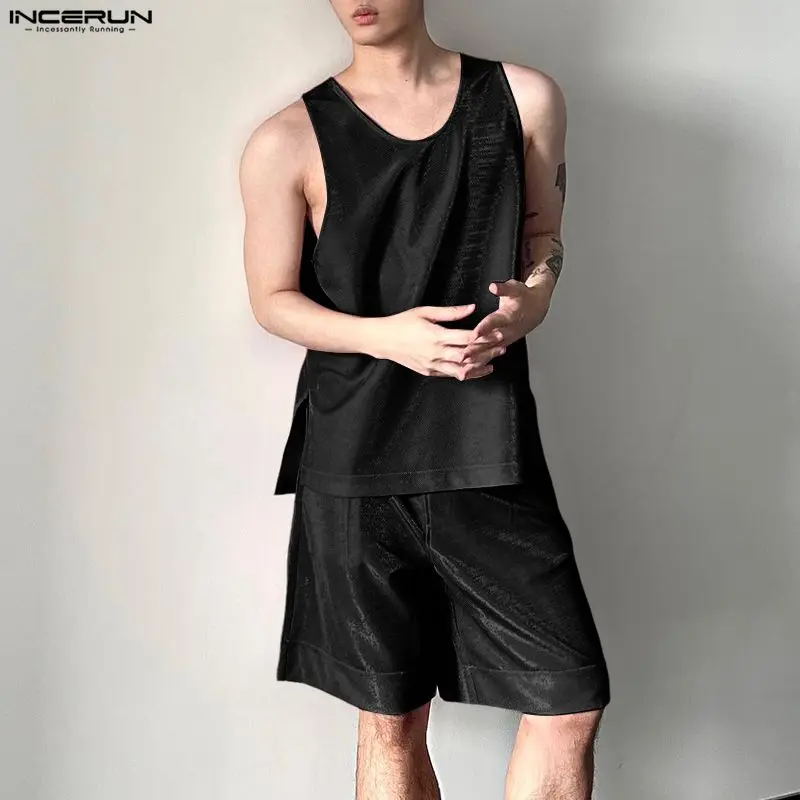 INCERUN Men's Sets Shiny Solid - đánh giá và giá Mens Fashion Casual 2026