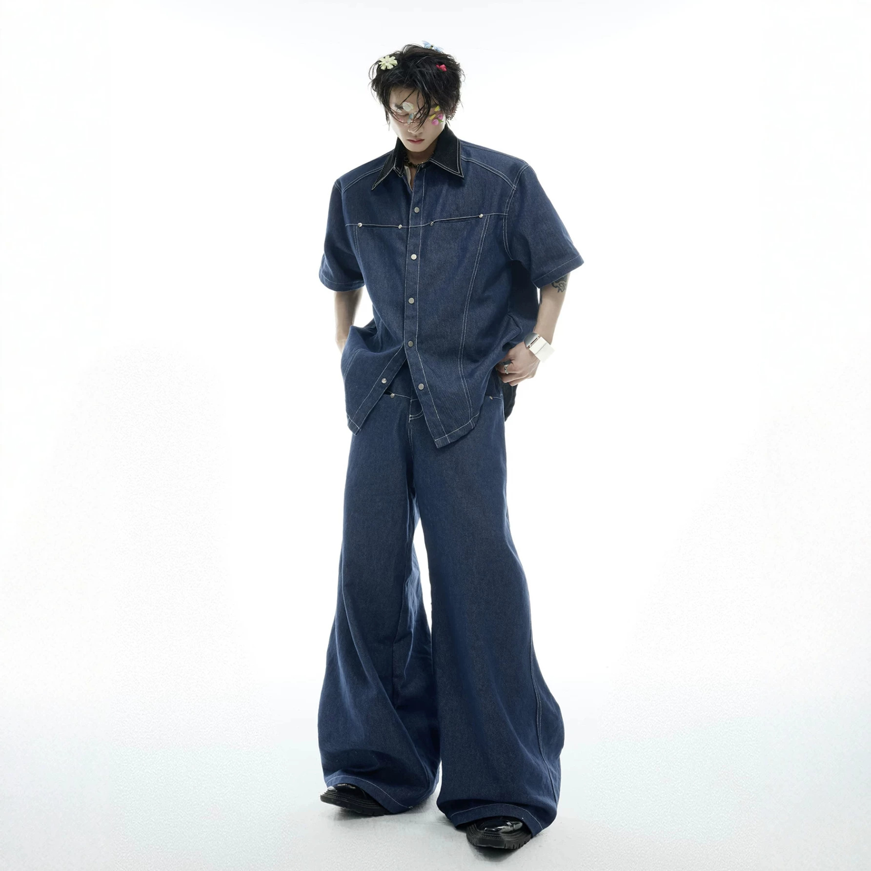 Summer Men's Denim Matching Se - đánh giá và giá Jeans Shirt Fashion For Men