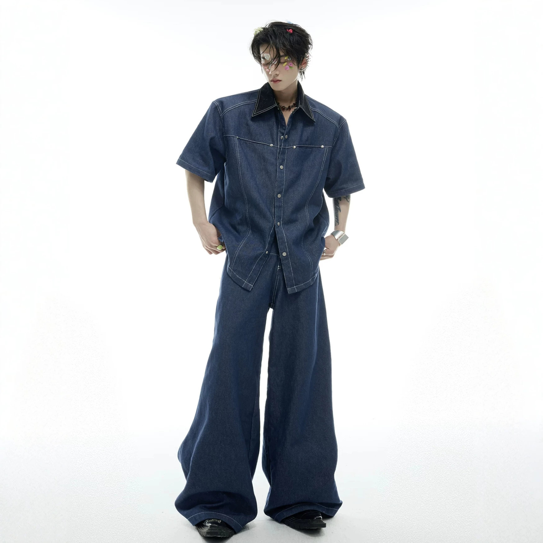 Summer Men's Denim Matching Se - đánh giá và giá Jeans Shirt Fashion For Men