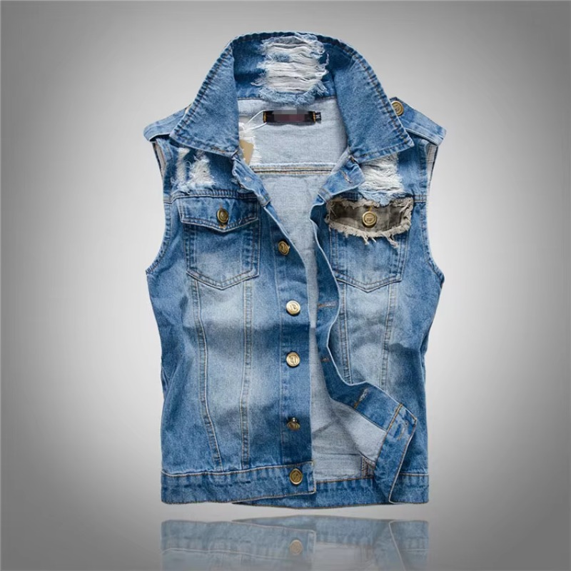 Nam Slim Denim Áo Áo Mới Thời  - đánh giá và giá Men'S Fashion Vest With Jeans