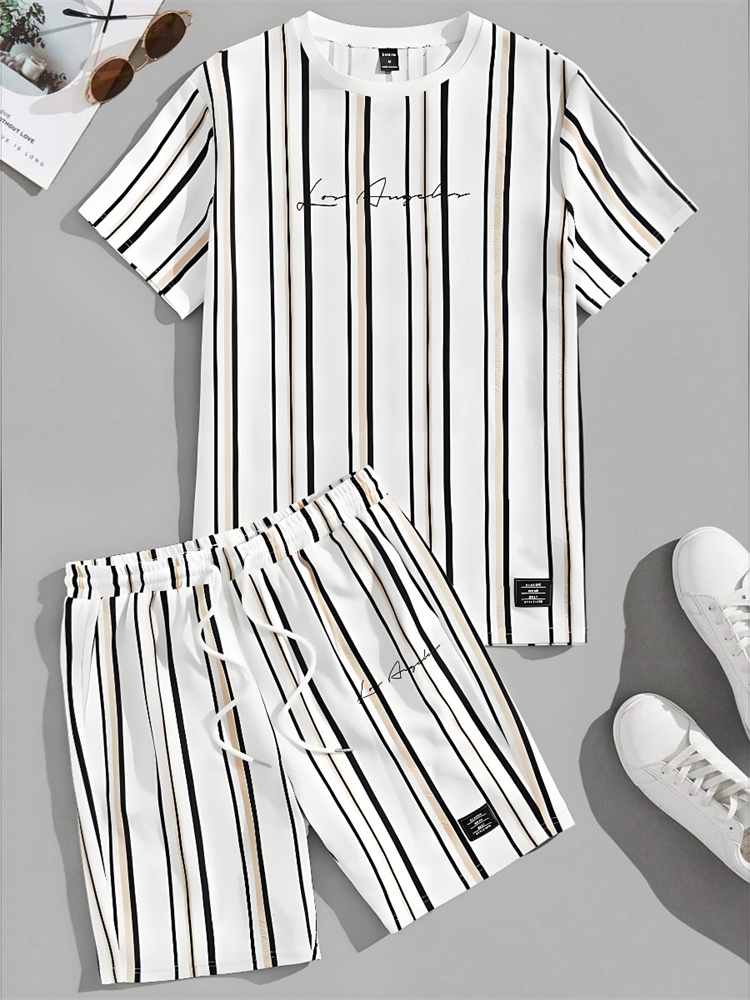 Summer 3D Striped Printed Men' - đánh giá và giá Jeans Shirt Fashion For Men