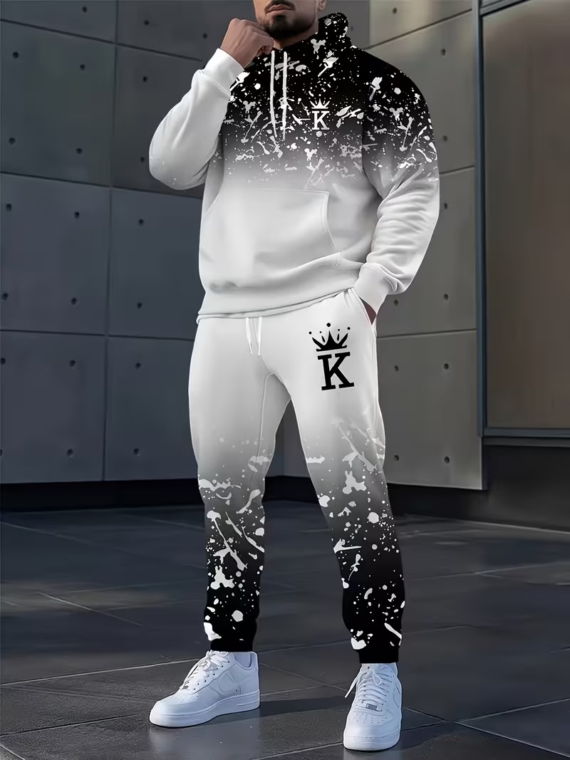 Fashion Crown Printed Hoodies  - đánh giá và giá Men'S Fashion Loose Pants