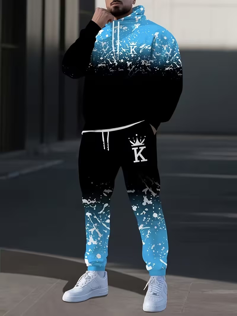 Fashion Crown Printed Hoodies  - đánh giá và giá Men'S Fashion Loose Pants